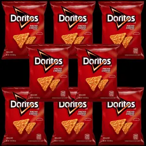 Doritos Nacho Cheese Flavored Tortilla Chips, 1.75 Oz, Pack of 8, Bundled By Shoppyway Snack Crispy Crunchy Bite