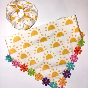 Dog Bandana with Scrunchie Back and Matching Hair Scrunchie