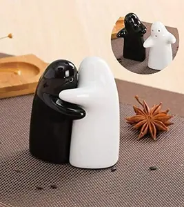 Hugging Ghost Salt and Pepper Shakers Ceramic Kitchen Seasoning Set