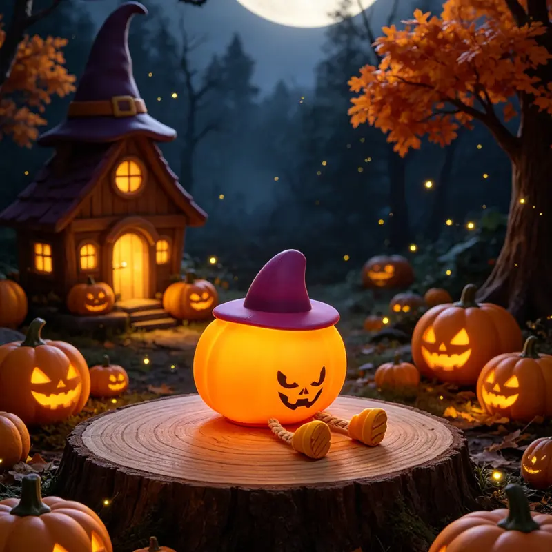 Halloween Pumpkin Lamp, Home Decoration Nights Light, Mini Cute LED Pumpkin Lamp with 3 Level Dimmable, Nursery Nightlight for Kids, Silicone Rechargeable Bedside Touch Lamp, Halloween gifts,Fun decorative lights
