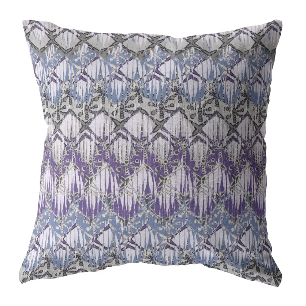 20 in. Hatch Decorative Suede Throw Pillow, Muted Purple & Gray