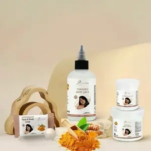 Byenblan Turmeric Cream - Brightening Skincare  Set with 4 Products for Skin Tone, Dark Spots, and Aging Reduction, Moisturizing Properties