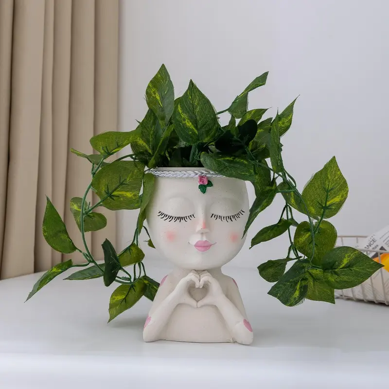 Creative Resin Flower Pot and Vase with Drainage Hole, Unique Pots, Decorative Flower Vessel for Home Bedroom, Balcony and Garden, Home Decor Pots, Flower Planters, Plant Pots Indoor, Pot For Plants