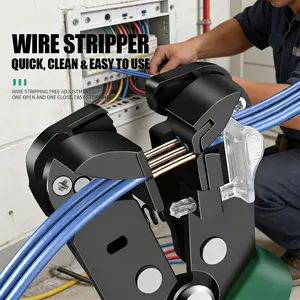 Professional 3-in-1 Wire Stripper: Precision Strip, Cut & Crimp 10-24 AWG Terminals. Heavy-Duty Forged Steel for Reliable Electrical Work wire stripper crimper side cutter multi-function plier