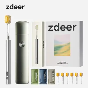 ZDEER Oral Care Duo – Metal Handle Toothbrush with Replaceable Brush Head & Smart Electric Oral Spray, Rechargeable, Alcohol-Free, Eco-Friendly Fresh Breath Set for Daily Use