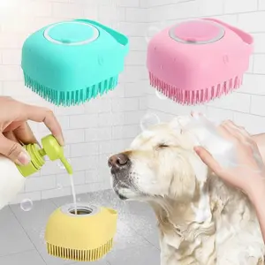 Pet Grooming Brush for Bathing Massage, Soft Silicone Cat Dog Bath Brush, Deshedding Deep Cleaning Tool, Ergonomic Non-Slip Pet Brush for Sensitive Skin, Essential Pet Care Bathing Tool, Fur Removal Tool