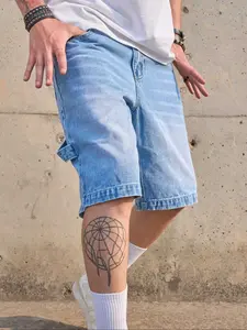 Men's Denim Shorts, Loose Casual Fashion Comfy Shorts for Daily Outdoor Wear, Men Bottoms for All Seasons