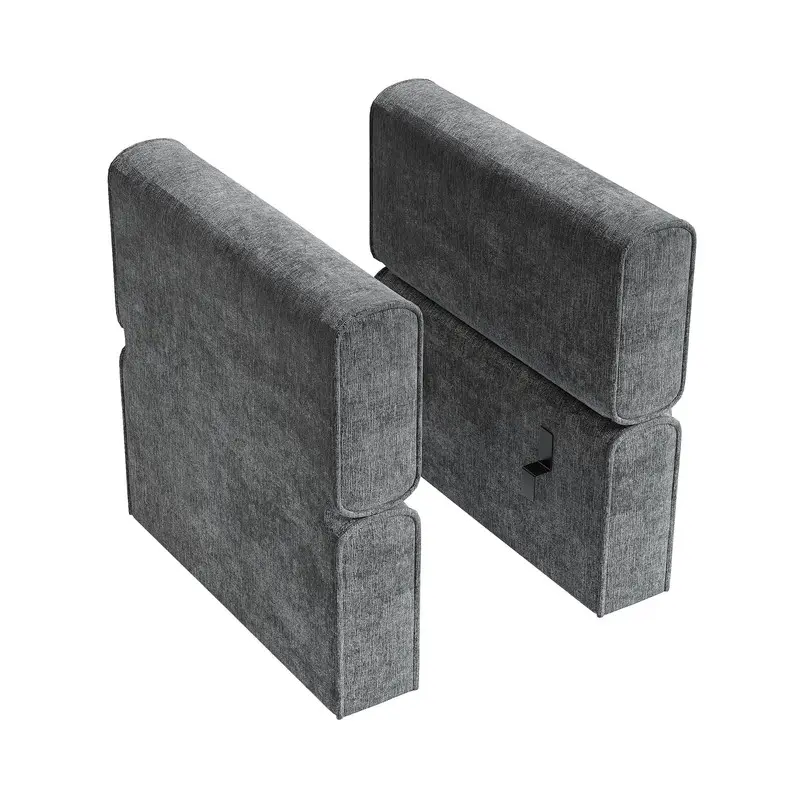 Chenille Armrest Module for Modular Sectional Sofa, 90°-180° Adjustable Sofa Armrest, A Pair of Couch Armrests for Sectional Sleeper Sofa, Gray