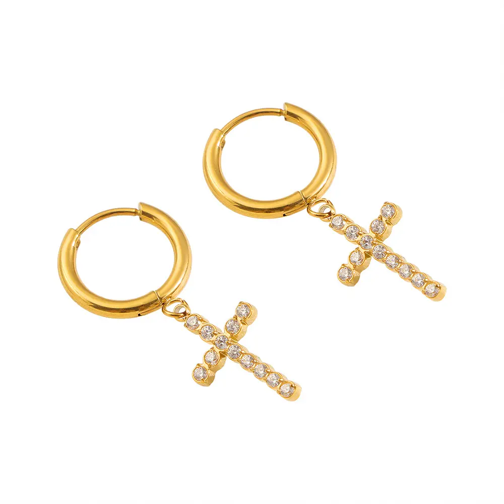 Kendra Scott Cross Crystal Huggie Earrings, Fashion Jewelry for Women