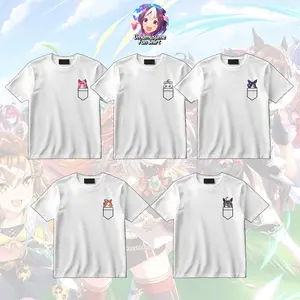 [Uma Musume Fan Shirt] Peekaboo Print Pocket Cutie Uma Musume Tee, Uma Musume Vintage Graphic T-shirt, Manga Anime Style Shirt, Horse Girl Graphic Shirt, Y2K Gaming Shirt, Gift for Men And Women, Horse Girl Lovers, Trending Cotton Crewneck Top Clothes