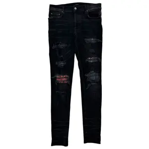Amiri Mx1 Black Jean Multicolor Ribbed - Lightly Worn