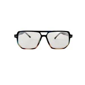 Blue/Tortoise Oversized Square Aviator Blue Light Glasses