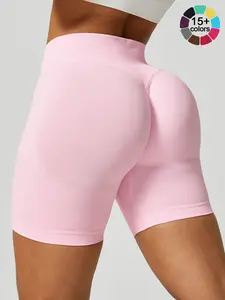Women's High-Waisted Sporty Shorts, Workout Shorts, Fitness Shorts, Athletic Shorts, Butt Lifting and Tummy Control, Gym Training, Outdoor Running, Cycling, Tennis, Daily Wear
