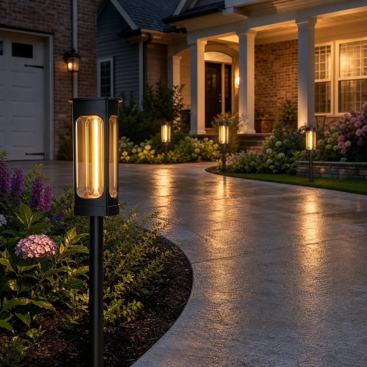 Solar Pathway Lights Outdoor 6 Pack, Flexible Filament LED, IP44 Waterproof Solar Garden Lights, 3000K Warm White, Auto On/Off Solar Landscape Lighting for Yard Walkway Driveway Patio Decor (10-15H Runtime)