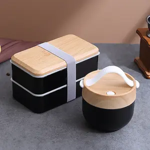 Adult Durable Bento Box with Compartments, Stackable Japanese Design, Leak-Proof, Microwave/dishwasher Safe, Rectangle Lunch Container, Portable Lunch Box