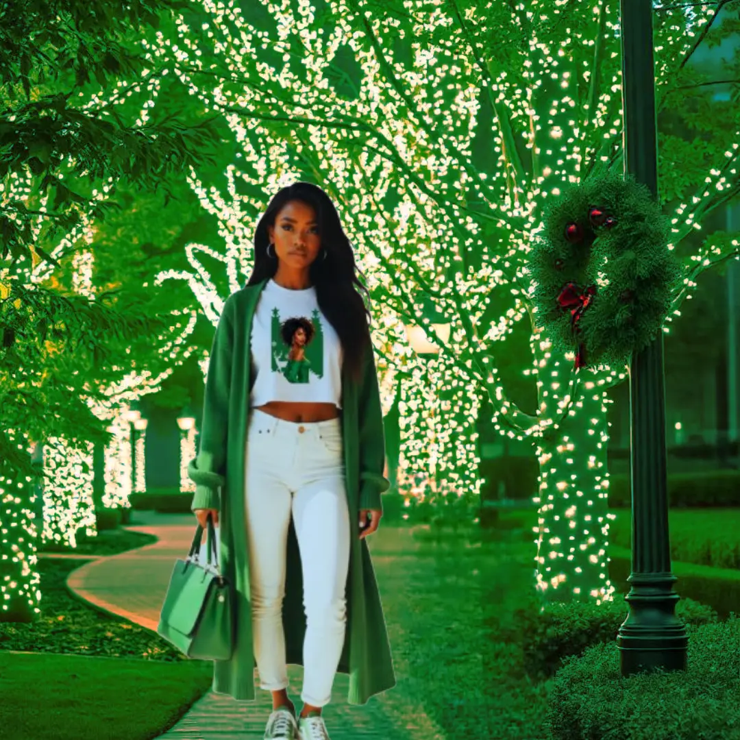 Deer Dreams Christmas Women's T-Shirt, Holiday Champion Crop Top, Festive Xmas Clothing, Magical Yuletide Apparel, Winter Celebration Tee