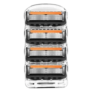 Suitable for Gillette 5 full series -5-layer manual safety razor blades, shaving beard razor blades (4-piece set)