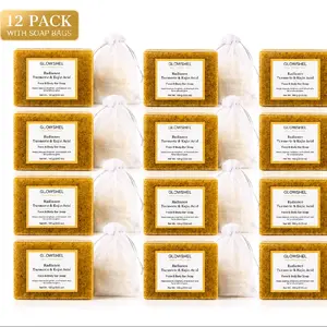 12 Pack Glowshel Rediance Turmeric &Kojic acid face &Body soap Bundle.