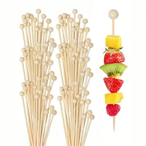 Bamboo Cocktail Picks, 4.7 Inch Natural Material, Perfect for Snacks, Appetizers, Cocktails, Party Decorations, Birthdays, Weddings