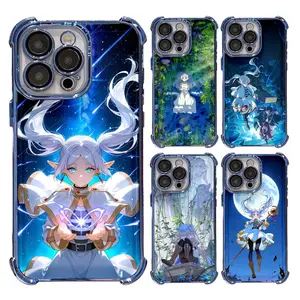 INS Frieren Beyond the Journey Anime Phone Cases For iPhone 17 Promax Pro Air 16 Plus 15 14 13 12 11 Exclusive Artistic Blue Black Silver Shockproof Protective Cover Gift For Birthday Christmas Valentine Halloween