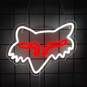 Fox Neon Wall Art Racing-Themed Neon Bedroom Decor LED Sign Led Nightlight Led Neon Lights Perfect for Men's Space, Birthday Gifts, Boys' Christmas Presents