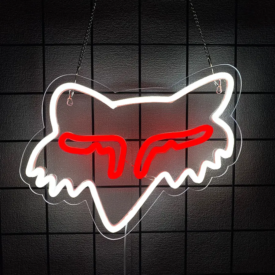 Fox Neon Wall Art Racing-Themed Neon Bedroom Decor LED Sign Led Nightlight Led Neon Lights Cool Lights Perfect for Men's Space, Birthday Gifts, Boys' Christmas Presents Led Decoration