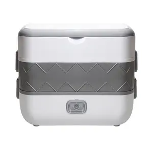 Electric Warmer Lunch Box Food Heater Portable Mini Rice Cooker, Containers Warming Self Cooking Electric Lunch Box, Toursion 2 Layers Steamer Lunch Box for Home Office School Travel