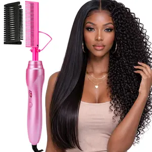 Electric Heating  Hot Comb, Suitable for both Wigs and Real Hair & Multiple Temperature Adjustment Settings and Safe Anti-scald Design, Gently Caring for Your Wig