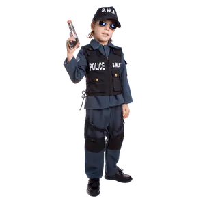 S.W.A.T. Police Officer Costume For Kids | Police Role Play Costume Set with Vest, Shirt, Pants & Cap - Pretend Play Costume Dress - School Events ,Cosplay, Halloween Dress Up for Boys & Girls
