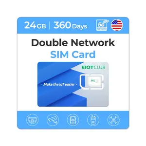 EIOTCLUB 24GB 360 Days LTE Prepaid SIM Card for USA AT&T/T-Mobile - Data Service for Phone GPS Trail Cameras & More - Easy Setup 3 Sizes Cellphone Double Network SIM Card with Warranty Smartphone
