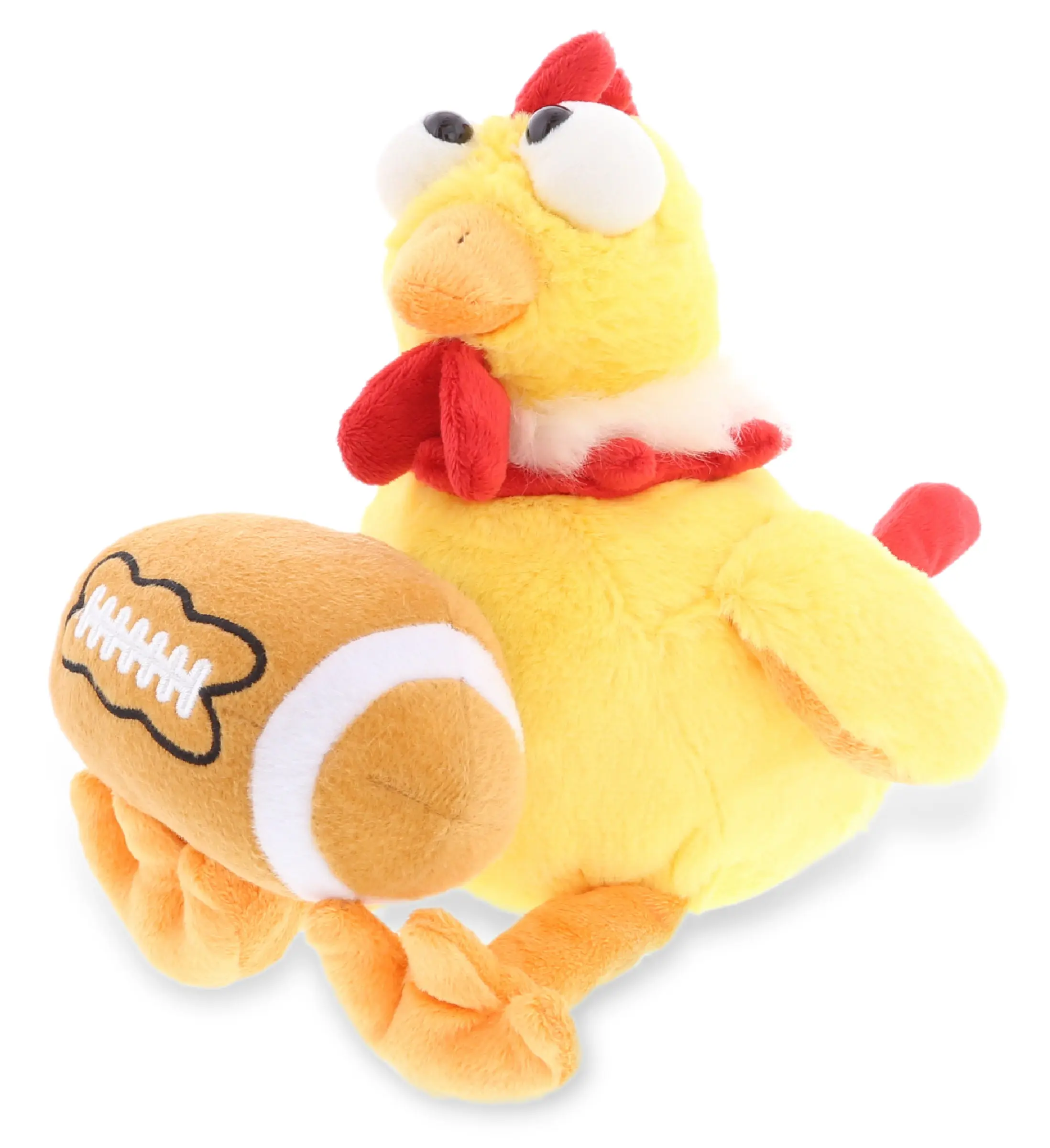 DOLLIBU Soft Fluffy Plush Football - Super-Soft Polyester Fluffy Stuffed Toy, Featuring a Yellow Rooster Design, Fluffy Stuffed Toys