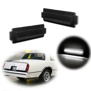 2pcs For 1981 1982 1983 1984 1985 1986 1987 1988 Chevy Monte Carlo SS Smoke White LED Rear Bumper Side Marker lamps Light,Replace OEM 5972205