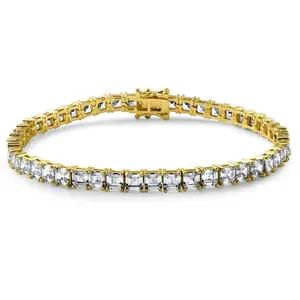 Asscher Cut CZ Tennis Bracelet Prong Set