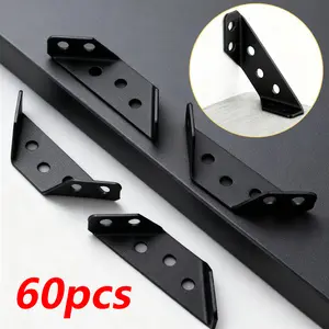 60pcs Corner Brackets Durable Furniture Connectors Three-Sided Fixing for Tables Chairs Shelves Sturdy Bracket