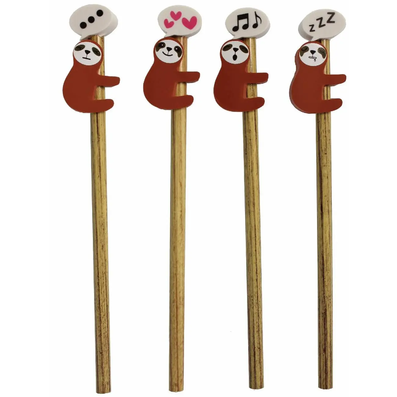Sloth Eraser & Pencil, 4 Pack