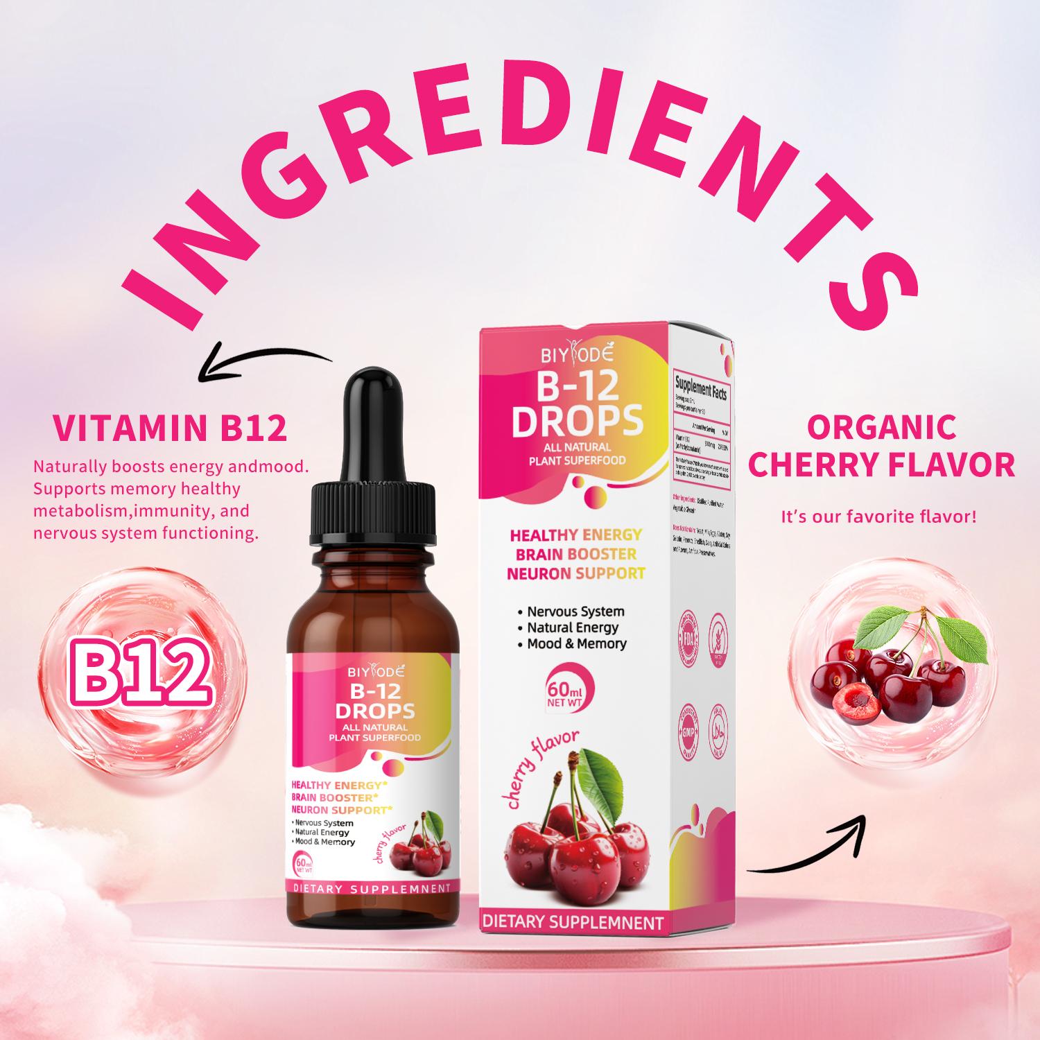 Low Energy? Try BIYODÉ Vitamin B12 Drops – Fast Absorption for Energy, Focus & Metabolism Support
