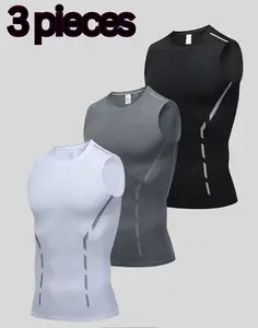 his men's 3-pack compression short-sleeve T-shirts features a classic crew neck that flatters all body types. The trendy geometric print adds a unique touch to your athletic style