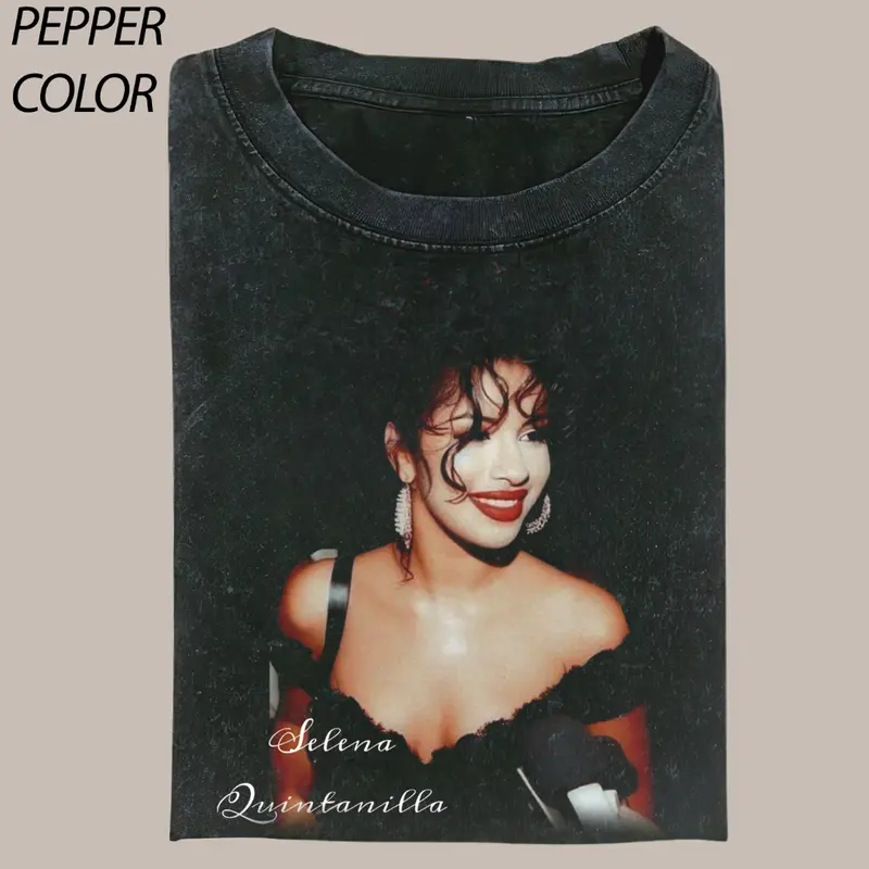 Selena Quintanilla Vintage 90's Graphic Unisex Shirt, Selena's signature T-Shirt, Fan Gift Graphic Tee, Gift for Him Her Womenswear Tops