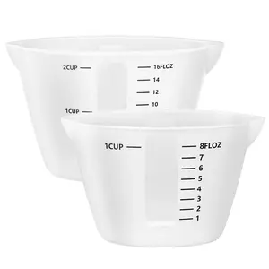 500ml & 250ml Large Silicone Measuring Cups  Mixing For Epoxy Casting Molds Paint Pouring Cup Making Nonstick Reusable Craft 16oz 8oz Set Of 2