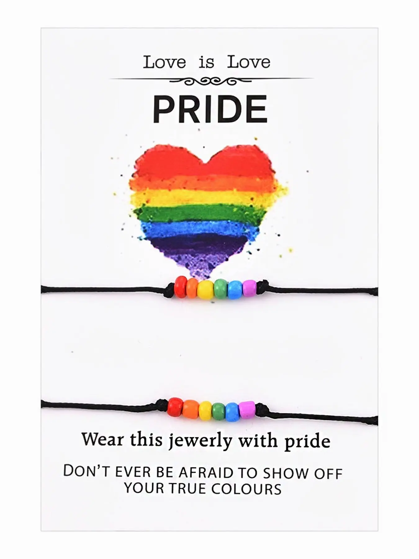 Rainbow Pride Bracelet, unisex rainbow beaded bracelet set for couples. Ideal gift for Pride Month, Valentine's Day, Christmas, birthday and anniversary, perfect for LGBT friends, lesbian sisters and wedding gifting.