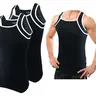 Men's G Unit 2-Pack Tight Ribbed Cotton Fitted Square Cut Tank Tops, Muscle Rib Accent Trim, Solid Color, Sleeveless, High Soft Breathable Running Summer Indoor-Outdoor Undershirts