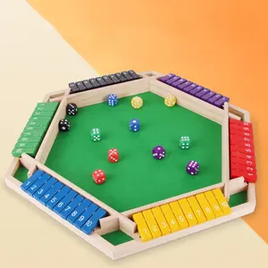 Wooden 6 - Sided Number Flip Game Set - Fun Family Dice Game for Kids and Adults,Enhance Math Skills & Logical Thinking,Ideal for Game Nights and Educational Play