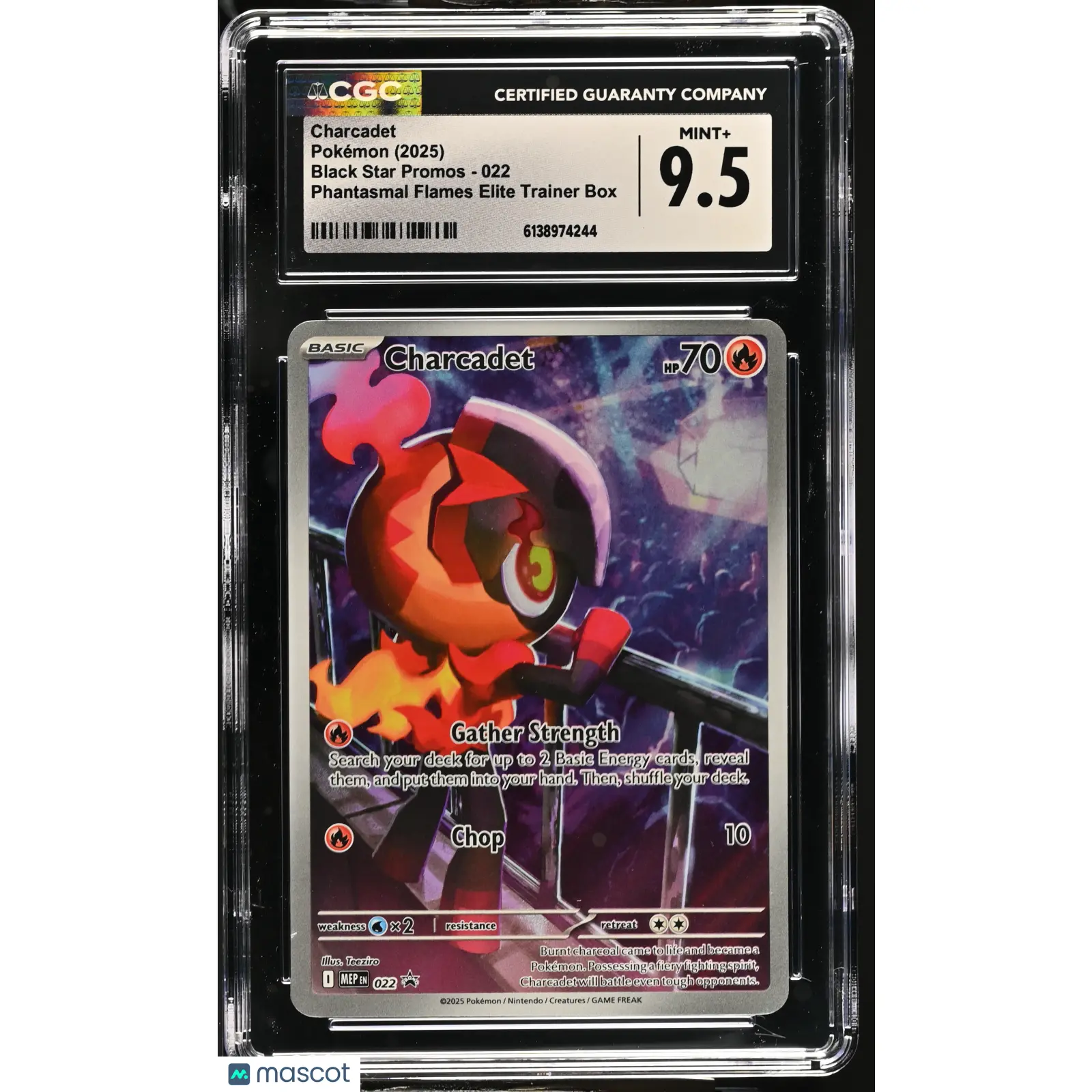 2025 Pokemon Black Star Promos Charcadet #022 Phantasmal Flames ETB CGC 9.5