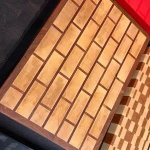 Handcrafted end grain cutting board made with maple & walnut in a unique brick pattern. Gentle on knives, highly durable, and built to last. Perfect for prepping, serving, or gifting. Made in the USA with locally sourced wood.