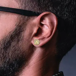 A-Z Initial Letter Stud Ear Earrings Personal Gift for Men Women Alphabet ABC CZ Stud Earrings