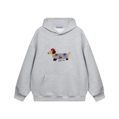 Aelfric Eden Men's Cartoon Dog Print Hoodie - Casual Oversized Cotton Long-Sleeve Pullover, Cute Graphic Hoodie for Couple Outfits, 2025 Mensfashion, Gifts for Boyfriends, Boyfriend Gifts