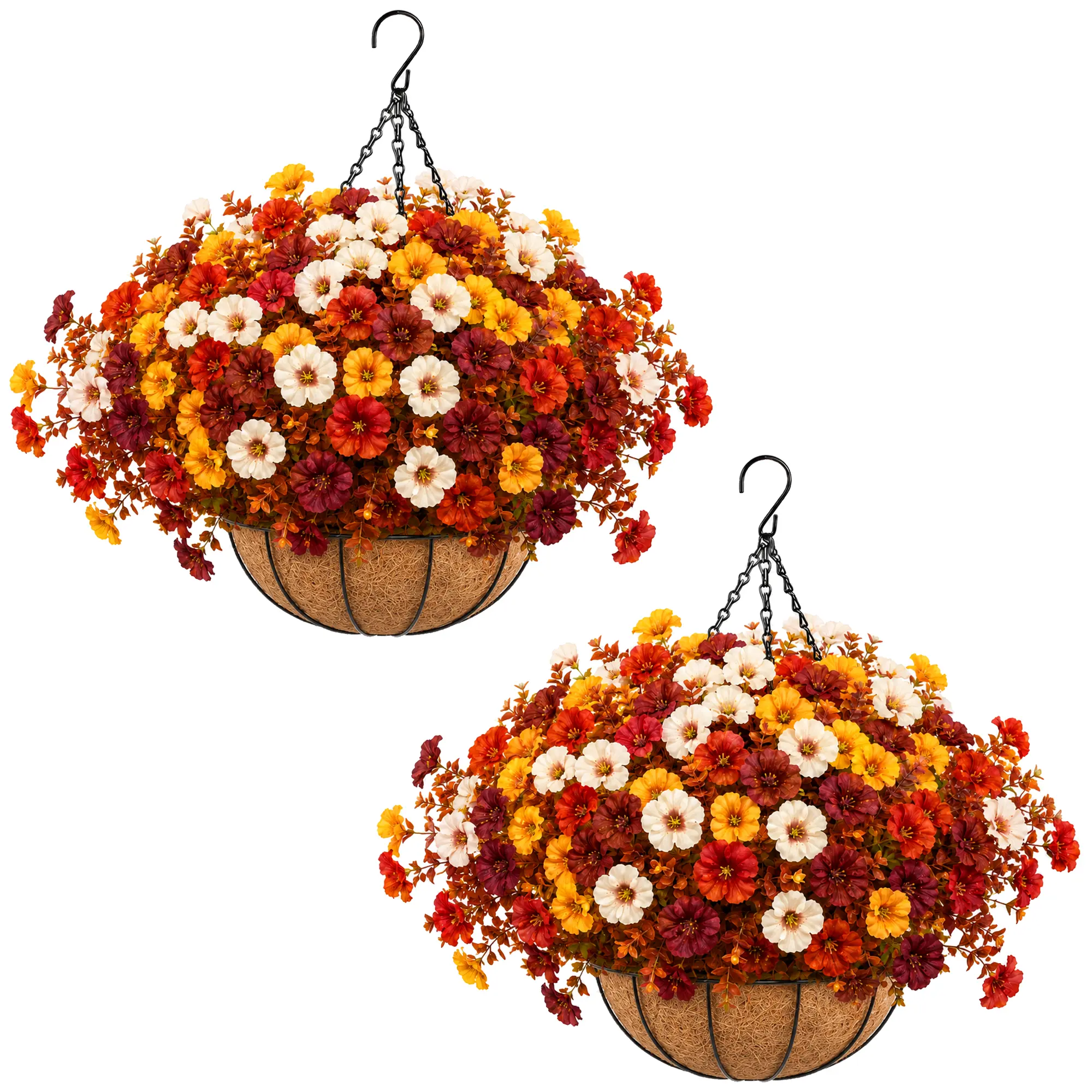 2PC Outdoor UV-Resistant Artificial Morning Glory Hanging Planters - Faux Flowers & Greenery with Natural Look, Decorative Baskets for Balcony, Windows, Fences Decoration (Home & Garden Supplies), Morn Glory