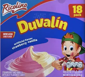 Duvalin Flavored Candy Strawberry and vanilla Box 18 Count - 9.52 Oz