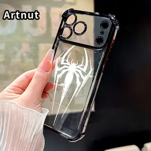 Shadow Spider Pattern Phone Case Compatible with iPhone 17 Pro Max 16 15 Plus Air 14 13 12 11 E Featuring Strengthened Four Corners Soft Back for Drop Protection