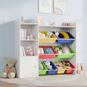 Scabine 4-Tier Storage Organizer Shelf - 100% Solid Wood,Extra Wide Children's Storage Cabinet【small】 Bookshelf Organizing Furniture